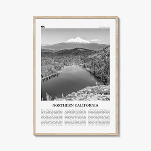 Northern California Print Black and White, Northern California Wall Art, Northern California Poster, Northern California Photo, USA