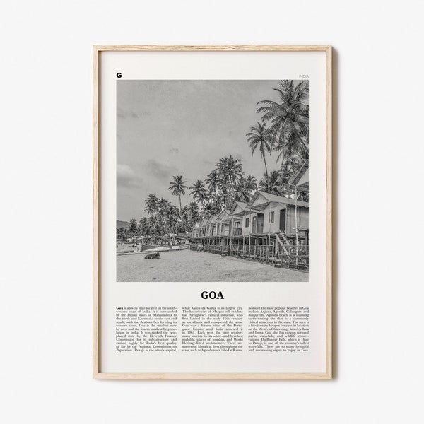 Goa Print schwarz und weiß Nr. 1, Goa Wandkunst, Goa Poster, Goa Foto, Goa Wanddekoration, India, Konkan, Panaji
