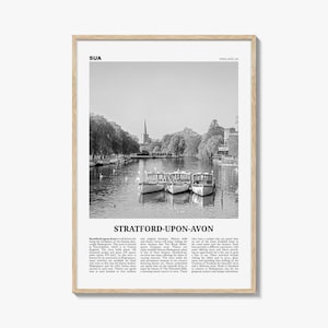 Stratford Upon Avon Print Black and White, Stratford-upon-Avon Wall Art, Stratford-upon-Avon Poster, Stratford-upon-Avon Photo, England, UK