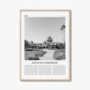 San Juan Capistrano Print Black and White, San Juan Capistrano Wall Art, San Juan Capistrano Poster, San Juan Capistrano Photo, California