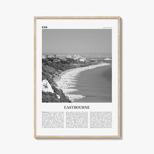 Eastbourne Print Black and White, Eastbourne Wall Art, Eastbourne Poster, Eastbourne Photo, Eastbourne Wall Décor, Eastbourne Map,
