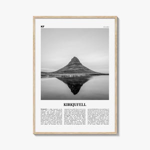 Impressão Kirkjufell em preto e branco, arte em parede de Kirkjufell, pôster de Kirkjufell, foto de Kirkjufell, Snæfellsnes, Islândia