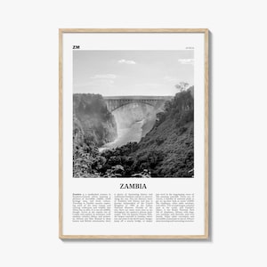 Zambia Print Black and White, Zambia Wall Art, Zambia Poster, Zambia Photo, Zambia Wall Decor, Lusaka, Africa