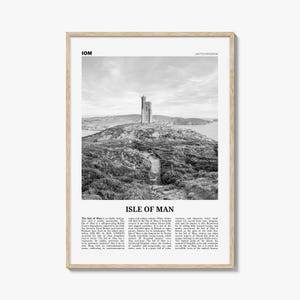 Isle Of Man Print Black and White, Isle Of Man Wall Art, Isle Of Man Poster, Mann, Mannin, Ellan, Vannin, UK, United Kingdom, Europe