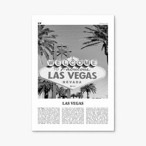 Las Vegas Poster, black and white palm photo print, print only (unframed)