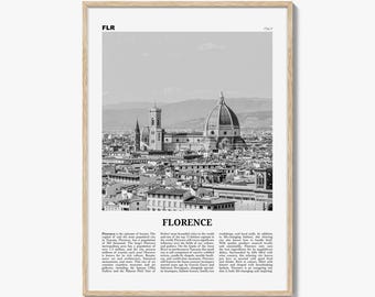 Florence Poster Print Black and White, Florence Cathedral Photo, Italy Wall Art