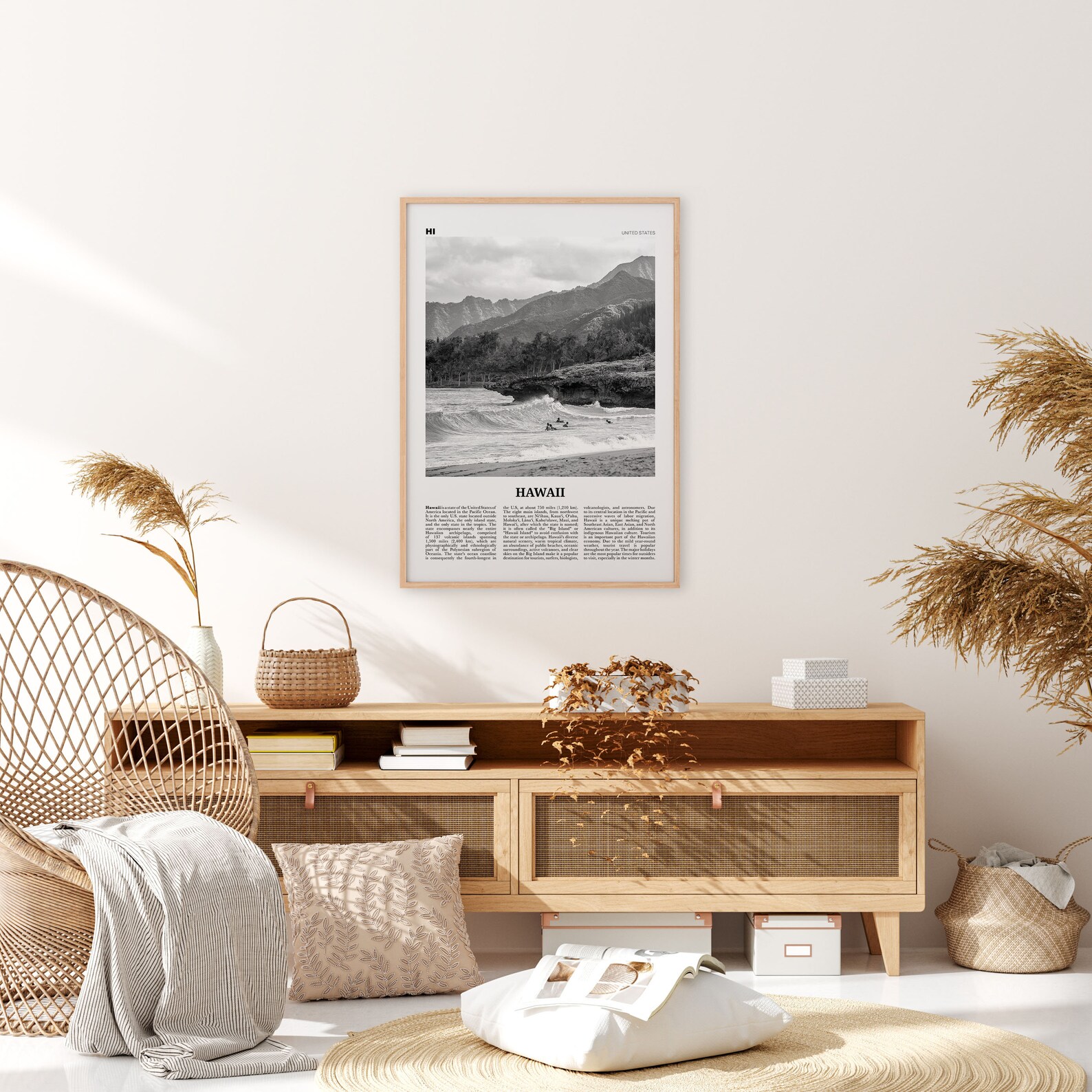 Hawaii Print Black and White Hawaii Wall Art Hawaii Poster | Etsy