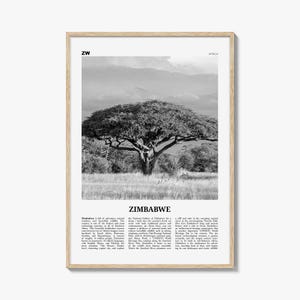 Stampa dello Zimbabwe in bianco e nero, Arte murale dello Zimbabwe, Poster dello Zimbabwe, Foto dello Zimbabwe, Decorazione murale dello Zimbabwe, Harare, Africa