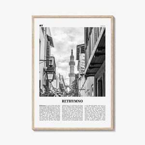 Rethymno Poster Schwarz und weiß, Rethymno Wand Kunst, Rethymno Poster, Rethymno Foto, Rethymno Wanddekor, ......