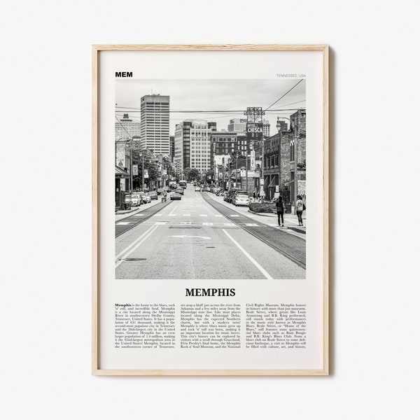 Memphis Print Black and White No 1, Memphis Wall Art, Memphis Poster, Memphis Photo, Memphis Decor, Tennessee, USA, United States