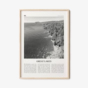 Great Lakes Print Black and White, Great Lakes Wall Art, Great Lakes Poster, Great Lakes Photo, Great Lakes Wall Décor, Great Lakes Map