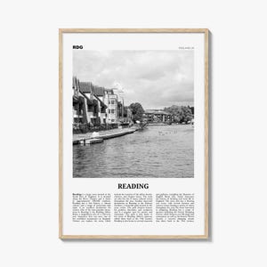Impression de lecture en noir et blanc de l'Angleterre, lecture d'art mural, affiche de lecture, lecture de photo, lecture de carte, lecture de décoration murale, Angleterre, Royaume-Uni