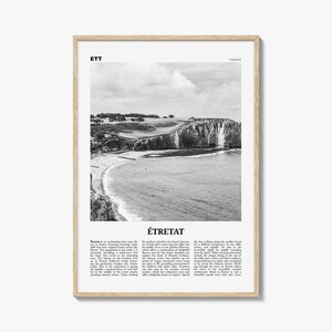 Etretat Print Black and White, Etretat Wall Art, Étretat Poster, Étretat Photo, Étretat Wall Décor, Étretat Map, France