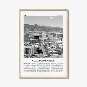 Impression Colorado Springs noir et blanc, art mural Colorado Springs, affiche Colorado Springs, États-Unis, États-Unis, Amérique du Nord