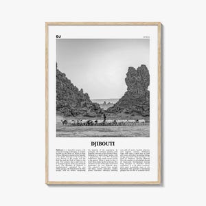 Djibouti Print Black and White, Djibouti Wall Art, Djibouti Poster, Djibouti Photo, Djibouti Wall Decor, Country Art Print, Africa Poster
