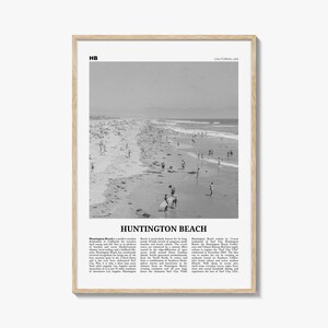 Huntington Beach Print Black and White No 2, Huntington Beach Wall Art, Huntington Beach Poster, Huntington Beach, California, USA