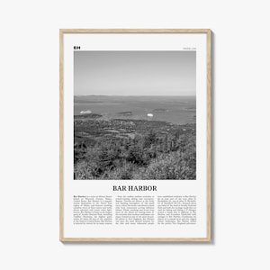 Bar Harbor Print Black and White, Bar Harbor Wall Art, Bar Harbor Poster, Bar Harbor Photo, Bar Harbor Wall Décor, Maine, USA, United States