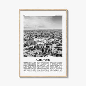 Allentown Print Schwarzweiß, Allentown Wandkunst, Allentown Poster, Allentown Foto, Allentown Wanddekor, Pennsylvania, USA