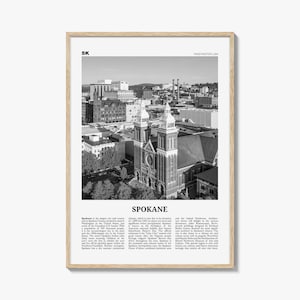 Spokane Print Black and White No 1, Spokane Wall Art, Spokane Poster, Spokane Photo, Spokane Décor, Washington, USA, United States, America