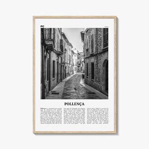 Pollenca Print Schwarzweiß, Pollença Wandkunst, Pollenca Poster, Pollença Foto, Pollença Wanddekor, Pollença Karte, Spanien