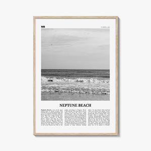 Neptune Beach Print Black and White, Neptune Beach Wall Art, Neptune Beach Poster, Neptune Beach Photo, Neptune Beach Décor, Florida, USA