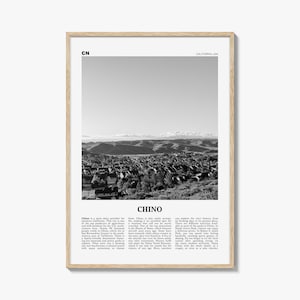 Chino Print Black and White, Chino Wall Art, Chino Poster, Chino Photo, Chino Wall Décor, Chino Map, California, USA, United States
