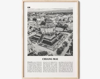 Chiang Mai Print Black and White, Chiang Mai Wall Art, Chiang Mai Poster, Chiang Mai Photo, Chiang Mai Wall Décor, Thailand