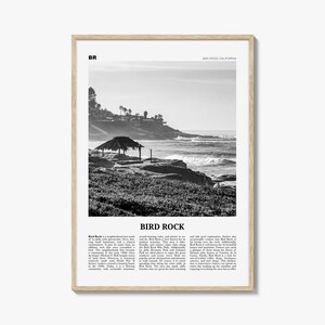 Impresión de roca de pájaro en blanco y negro n.° 1, arte mural de roca de pájaro, póster de roca de pájaro, foto de roca de pájaro, decoración de pared de roca de pájaro, San Diego, California