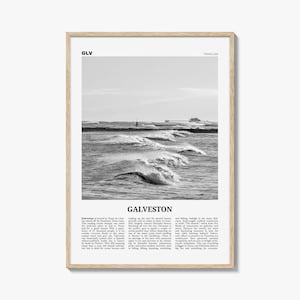 Galveston Print Black and White, Galveston Wall Art, Galveston Poster, Galveston Photo, Galveston Wall Décor, Texas, USA, United States