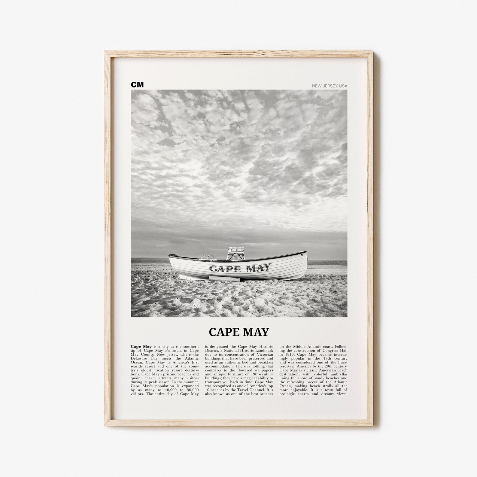 Cape May Print Black and White Cape May Wall Art Cape May Etsy