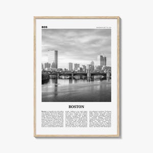 Boston Print Black and White No 5, Boston Wall Art, Boston Poster, Boston Photo, Boston Wall Décor, Boston Map, Massachusetts, USA