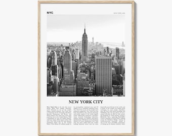 New York City Print Black and White No 1, New York Wall Art, New York Poster, New York Photo, NYC Black and White Poster Print, USA