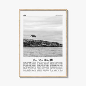 San Juan-Inseln Druck Schwarzweiß, San Juan-Inseln Wandkunst, San-Juan-Inseln Poster, San Juan-Inseln Foto, Washington, USA