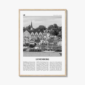 Lunenburg Print Schwarzweiß, Lunenburg Wandkunst, Lunenburg Poster, Lunenburg Foto, Lunenburg Dekor, Lunenburg Karte, Nova Scotia, Kanada
