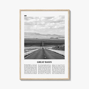 Impressão em preto e branco da Grande Bacia, Arte de parede da Grande Bacia, Pôster da Grande Bacia, Foto da Grande Bacia, Nevada, EUA, Estados Unidos, América do Norte