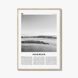 Palm Beach-afdruk zwart-wit Florida, Palm Beach-muurkunst, Palm Beach-poster, Palm Beach-foto, Palm Beach-decor, Verenigde Staten