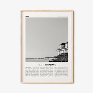 The Hamptons Print Black and White, Hamptons Wall Art, Hamptons Poster, Hamptons Photo, Long Island, New York, USA, United States