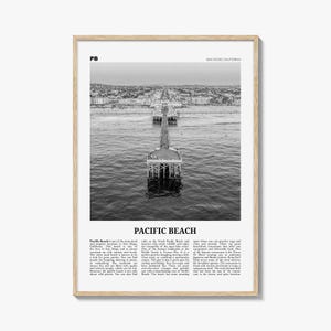 Pacific Beach Print Black and White No 1, Pacific Beach Wall Art, Pacific Beach Poster, Pacific Beach Photo, San Diego, California, USA