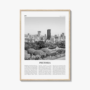 Pretoria Print Black and White, Pretoria Wall Art, Pretoria Poster, Pretoria Photo, Pretoria Wall Décor, South Africa, Gauteng