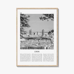 Lyon Print Black and White No 2, Lyon Wall Art, Lyon Poster, Lyon Photo, Lyon Wall Decor, Lyon, Liyon, Lione, Rhône-Alpes, Europe