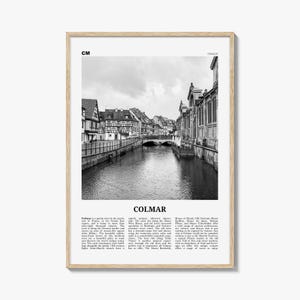 Colmar Print Black and White, Colmar Wall Art, Colmar Poster, Colmar Photo, Colmar Map, France