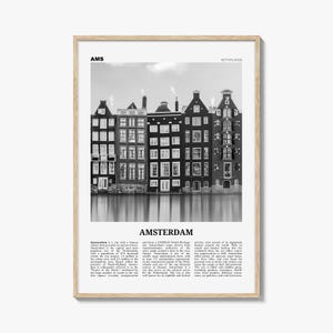 Amsterdam Druck schwarz weiß Nr. 1, Amsterdam Wandkunst, Amsterdam Poster, Amsterdam Foto, Niederlande, Nederland, Holland, Europa