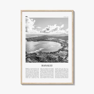 Hanalei Print Black and White, Hanalei Wall Art, Hanalei Poster, Hanalei Photo, Hanalei Wall Décor, Hawaii, USA, United States North America