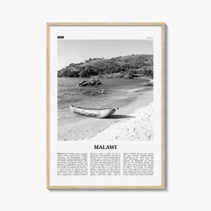 Stampa Malawi in bianco e nero, Arte murale Malawi, Poster Malawi, Foto Malawi, Decorazioni murali Malawi, Stampa artistica del paese, Stampa poster dell'Africa