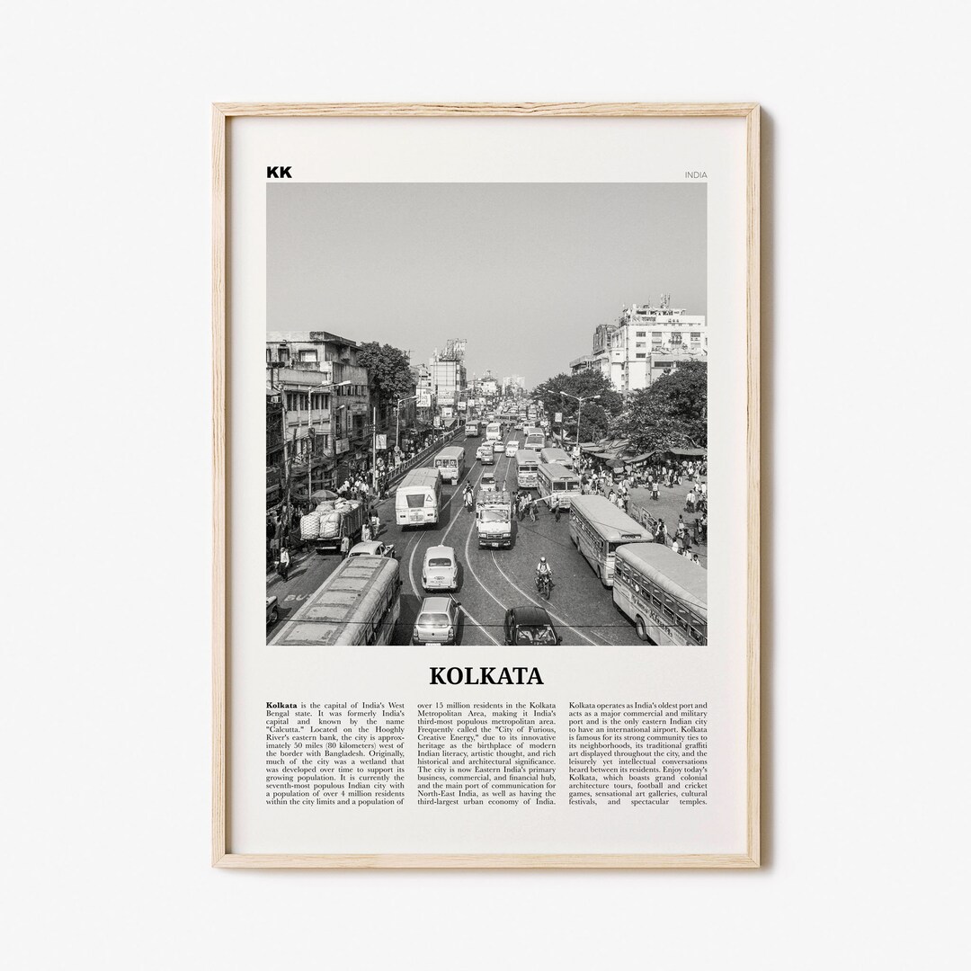 Kolkata Print Black and White, Kolkata Wall Art, Kolkata Poster, Kolkata Photo, Kolkata Wall