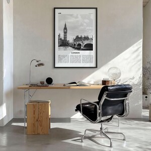 London Poster Print Black and White, Big Ben Photo, UK Wall Art image 3