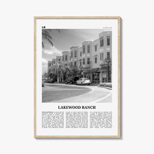 Lakewood Ranch Print Black and White, Lakewood Ranch Wall Art, Lakewood Ranch Poster, Lakewood Photo, Lakewood Wall Décor, Lakewood Map