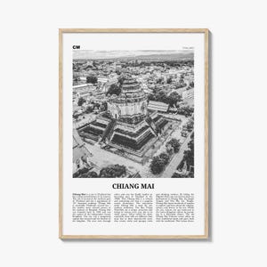 Chiang Mai Print Black and White, Chiang Mai Wall Art, Chiang Mai Poster, Chiang Mai Photo, Chiang Mai Wall Décor, Thailand