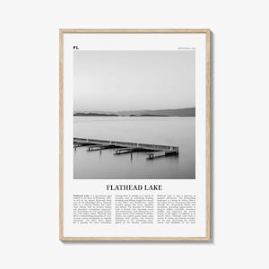 Flathead Lake Print Black and White, Flathead Lake Wall Art, Flathead Lake Poster, Flathead Lake Photo, Flathead Lake Décor, United States