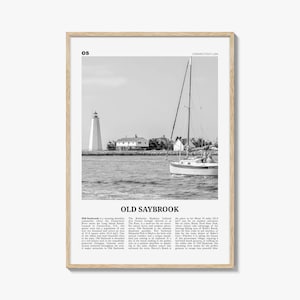 Old Saybrook Print Black and White, Old Saybrook Wall Art, Old Saybrook Poster, Old Saybrook Photo, Old Saybrook Wall Décor, Connecticut USA